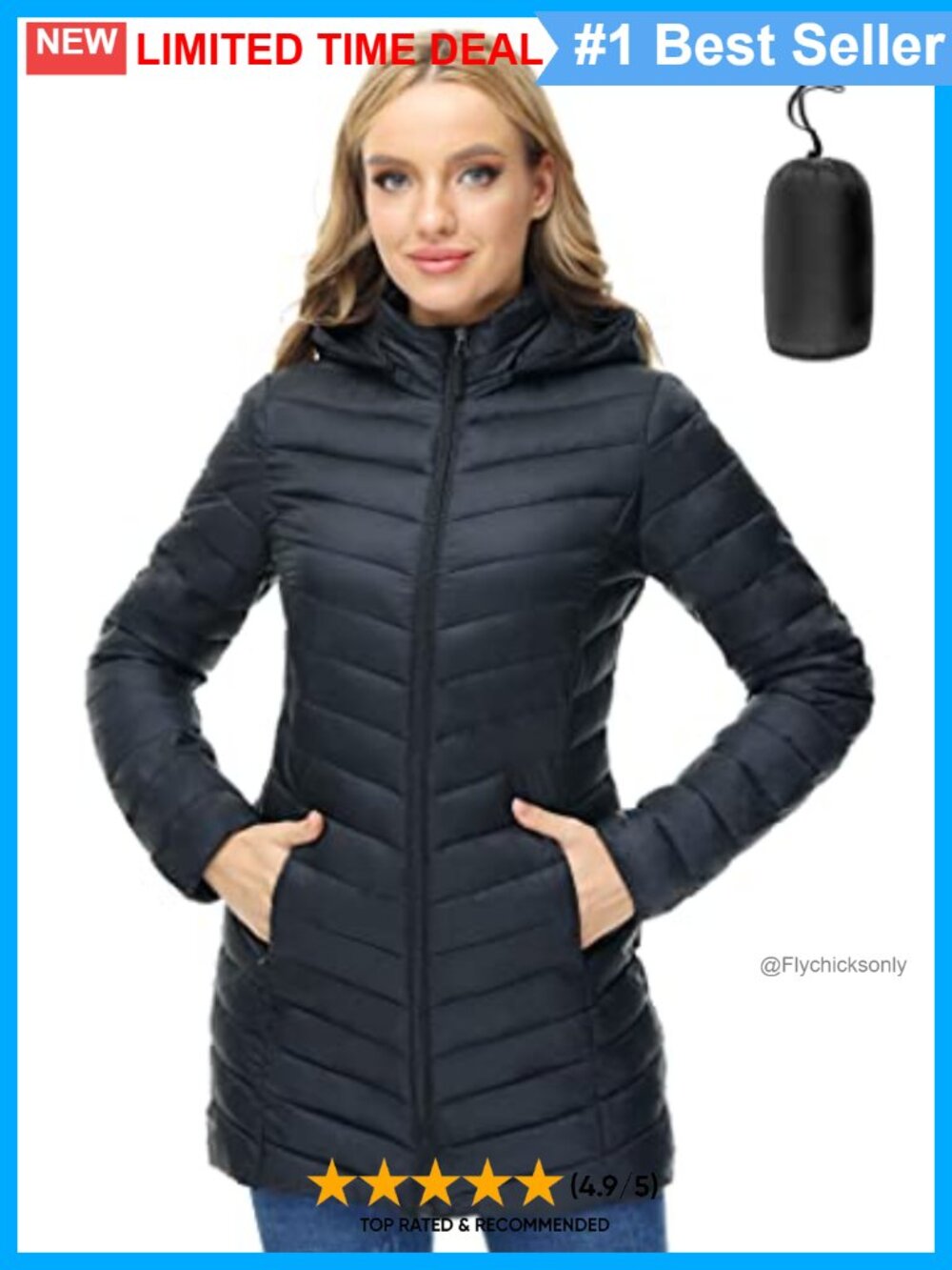 Women's Hooded Lightweight Packable Puffer Jacket Quilted Winter Coat